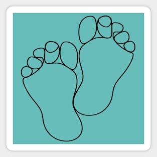 Minimal Art Drawing - Line Art Foot - Feet - Toe Magnet